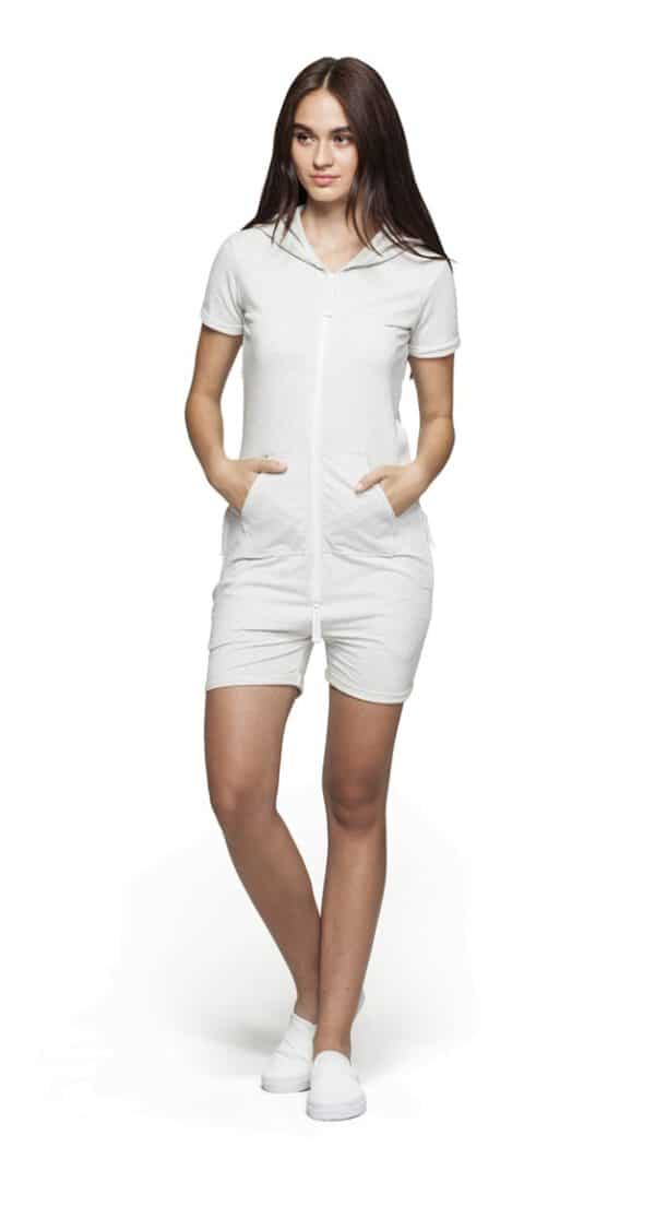 OnePiece Fitted Short Onesie Jumpsuit White